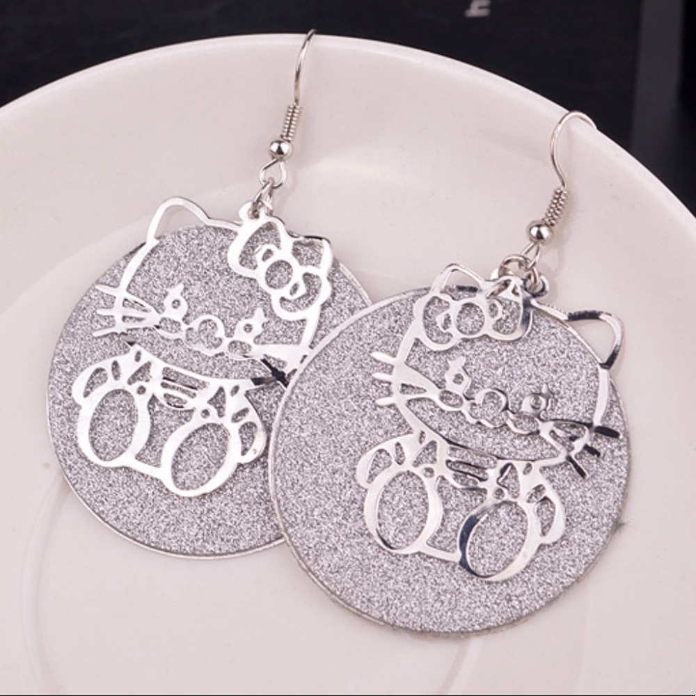 Silver Hello Kitty Earrings